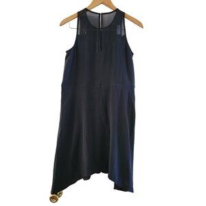 Madewell Womens Black Silk Parkview sheer top Dress size Small Pockets